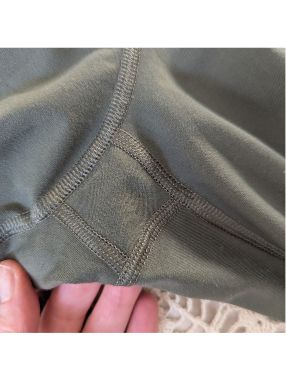 Old Navy Active Go Dry Mid Rise Mesh Panel Pocket Leggings Dark Olive Size L - Picture 9 of 9